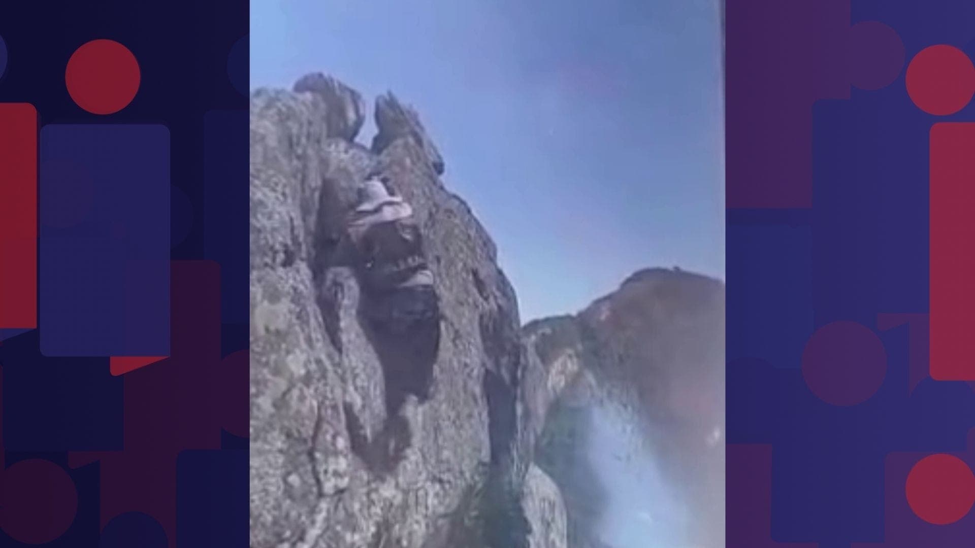 Vídeo registrou o momento em que Caio cai da pedra