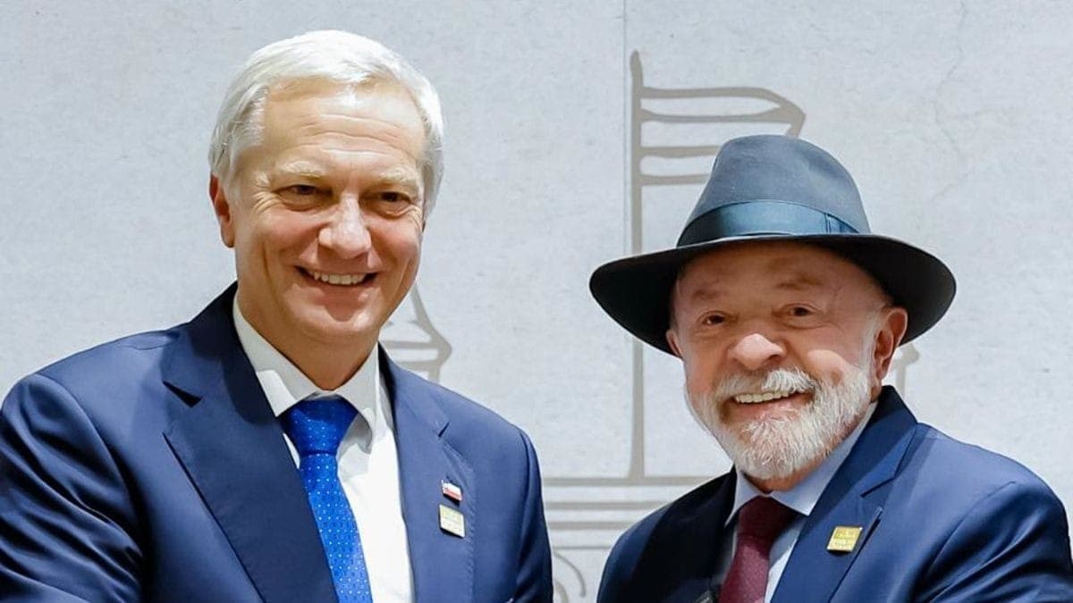 Lula com o presidente do Chile, José Antonio Kast