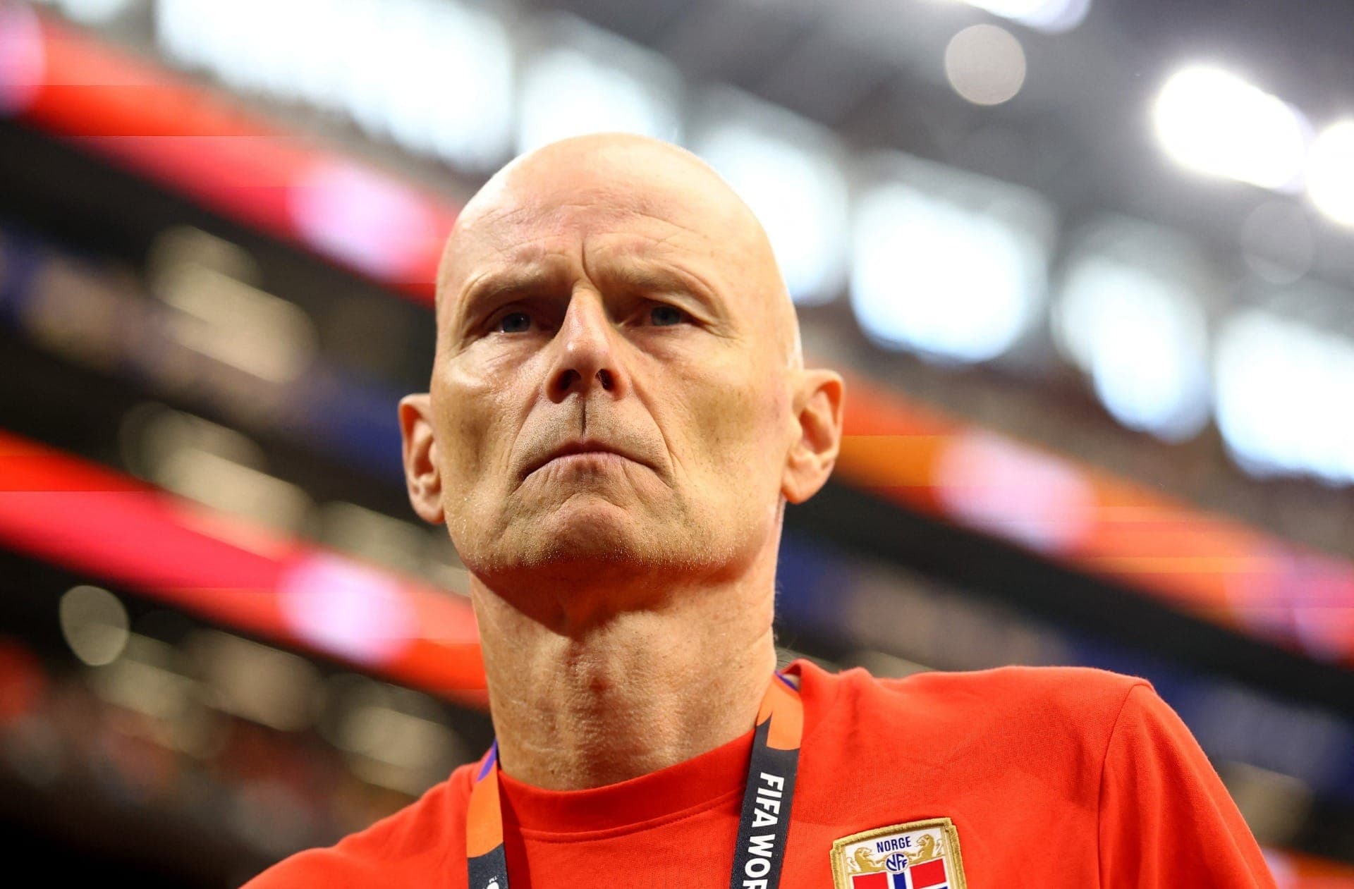 Stale Solbakken, técnico da Noruega, durante o jogo contra a Costa do Marfim