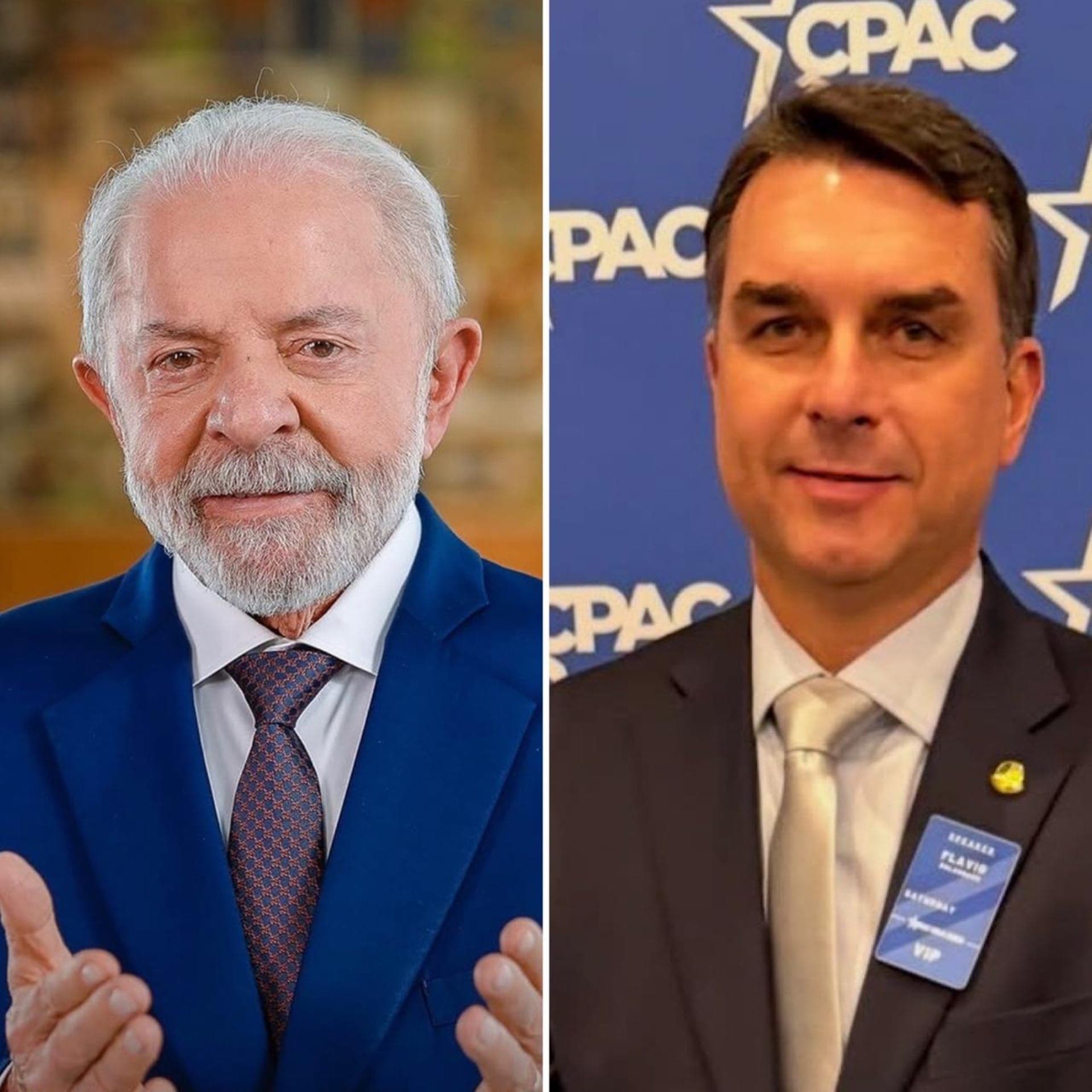 Lula e Flávio Bolsonaro