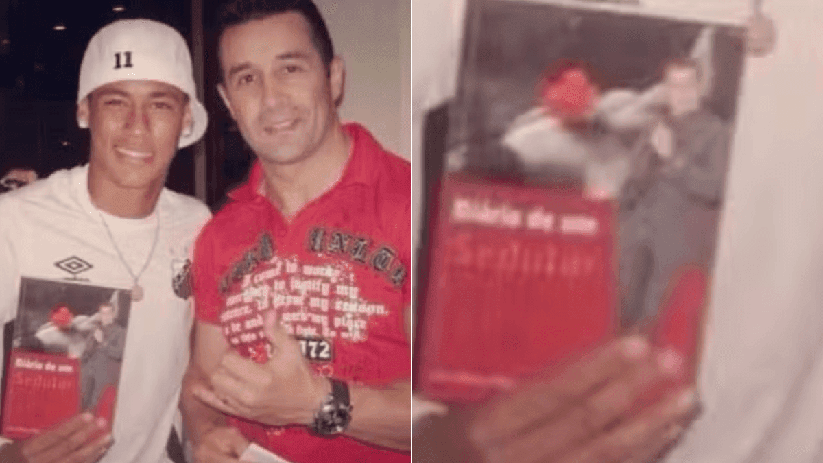 Marcos Oliver autografou livro para Neymar