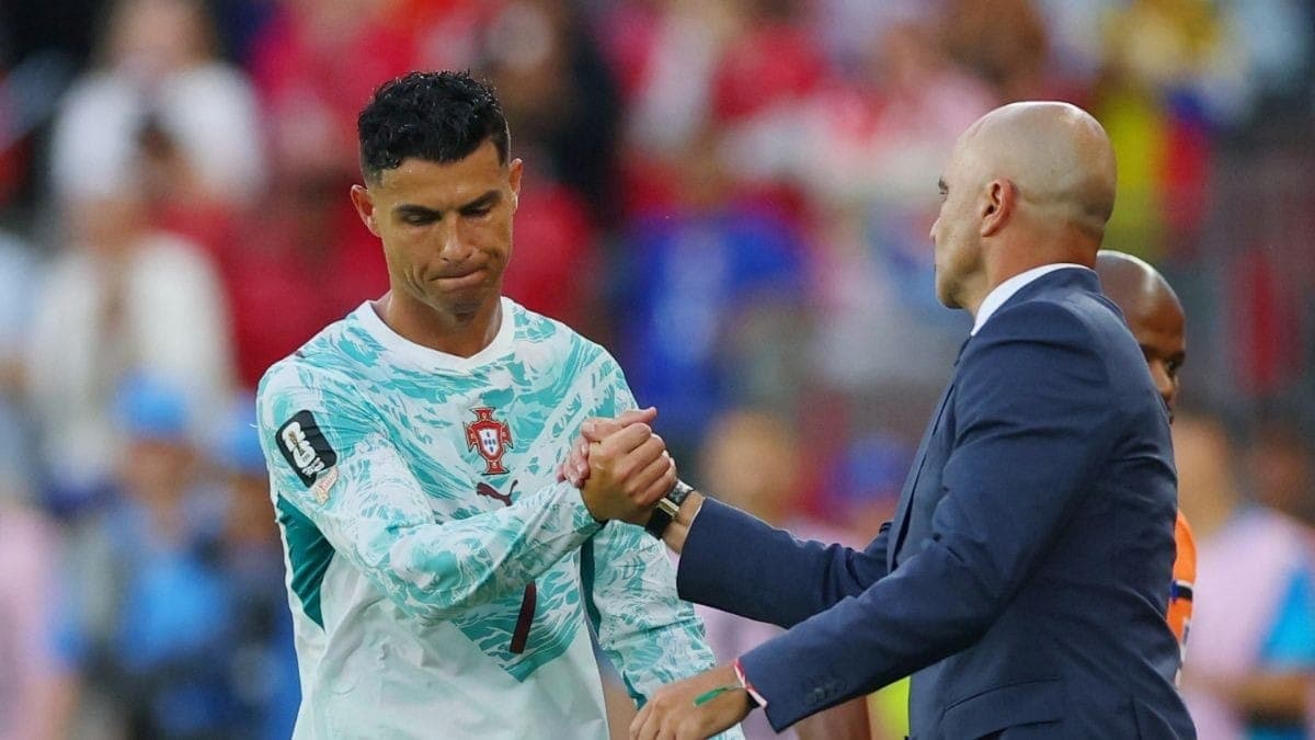 Cristiano Ronaldo após ser substituído contra a Croácia