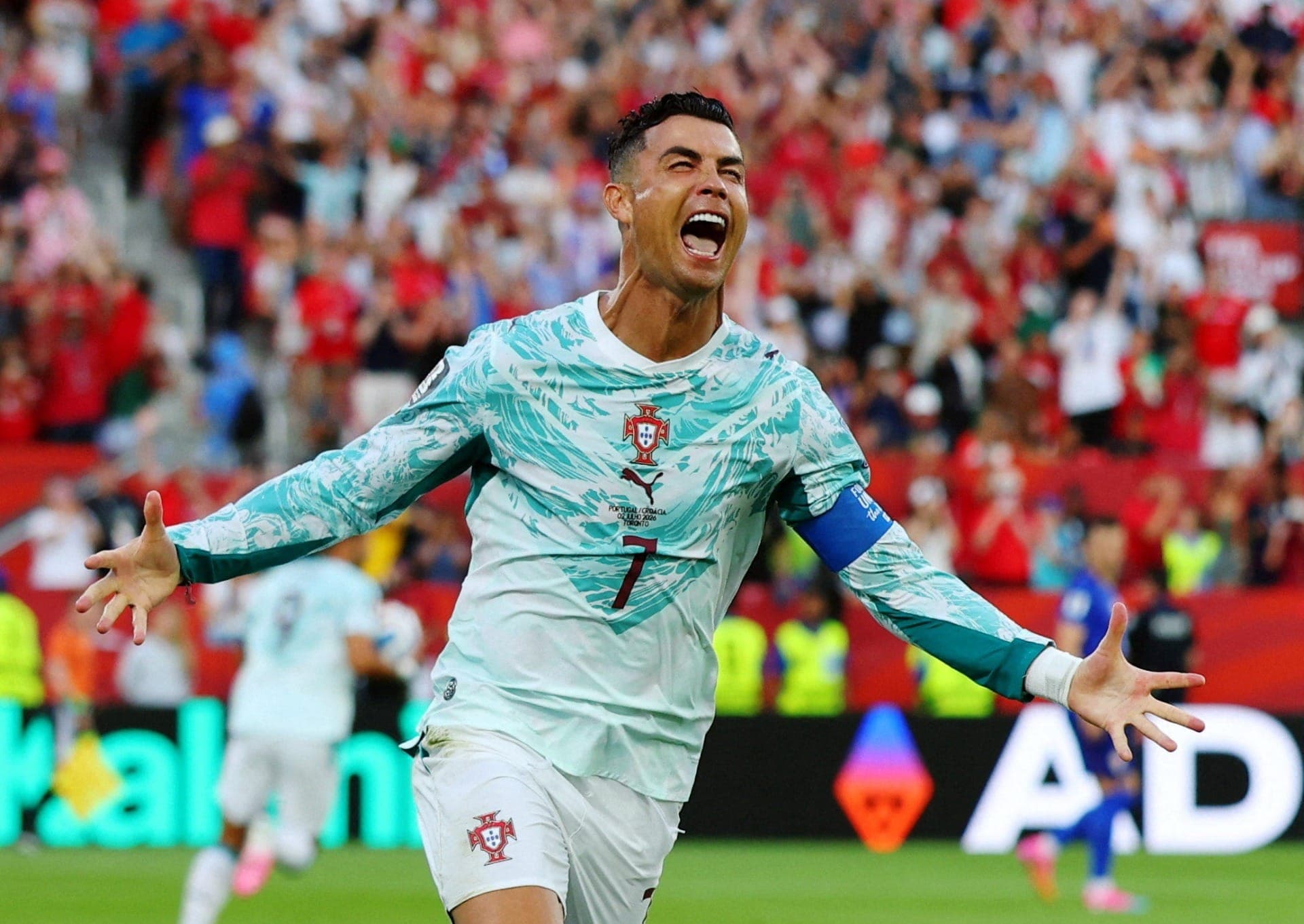 Cristiano Ronaldo marcou o primeiro de Portugal contra a Croácia