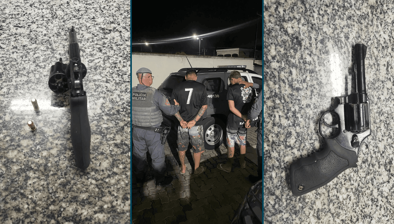 Revólver calibre .38 e duas munições intactas foram apreendidos