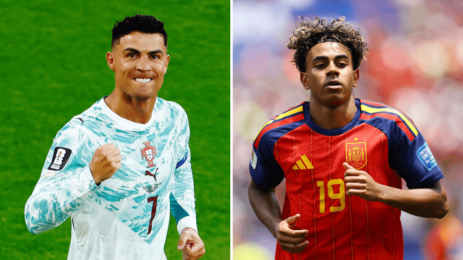 Cristiano Ronaldo e Lamine Yamal
