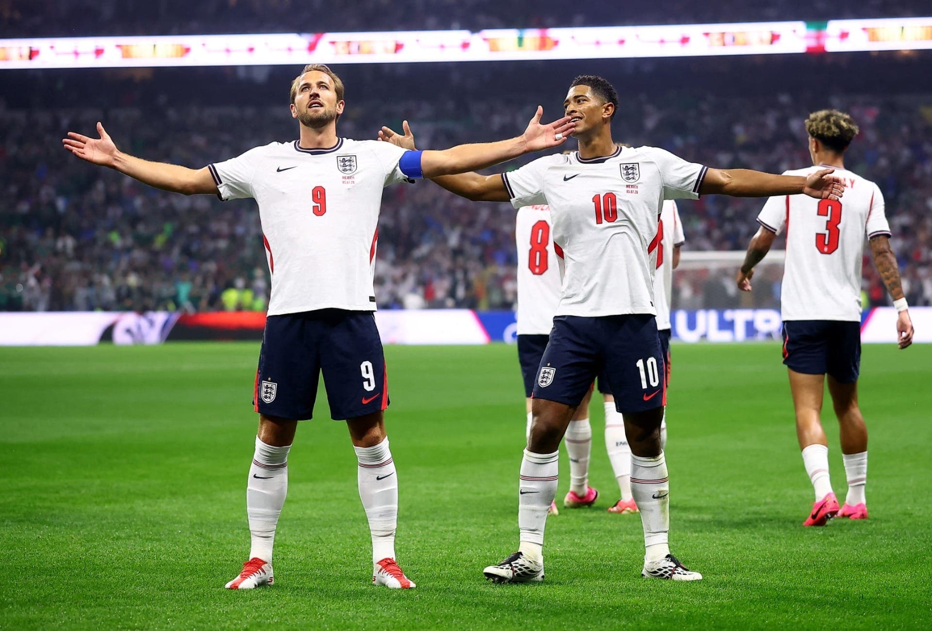 Harry Kane e Jude Bellingham brilharam contra o México