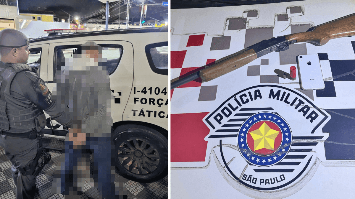 Homem é preso com espingarda calibre 12 dentro de ônibus em Jacareí