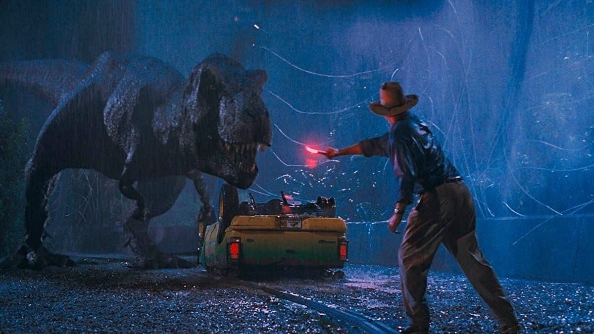 Cena de "Jurassic Park", filme de Steven Spielberg lançado em 1993