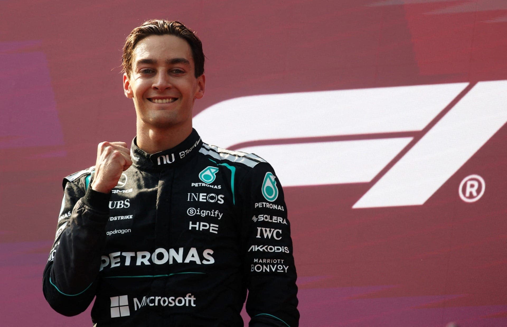 George Russell comemora pódio na Fórmula 1