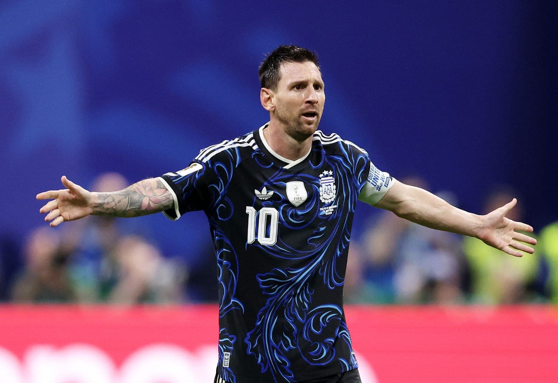 Messi marcou duas assistências contra a Inglaterra, pelas semi da Copa do Mundo