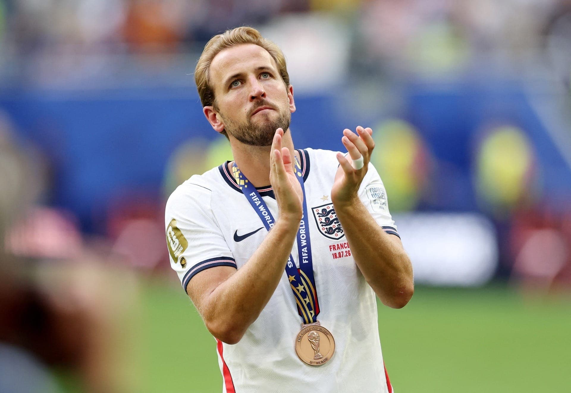 Harry Kane celebra terceiro lugar da Inglaterra na Copa do Mundo 2026