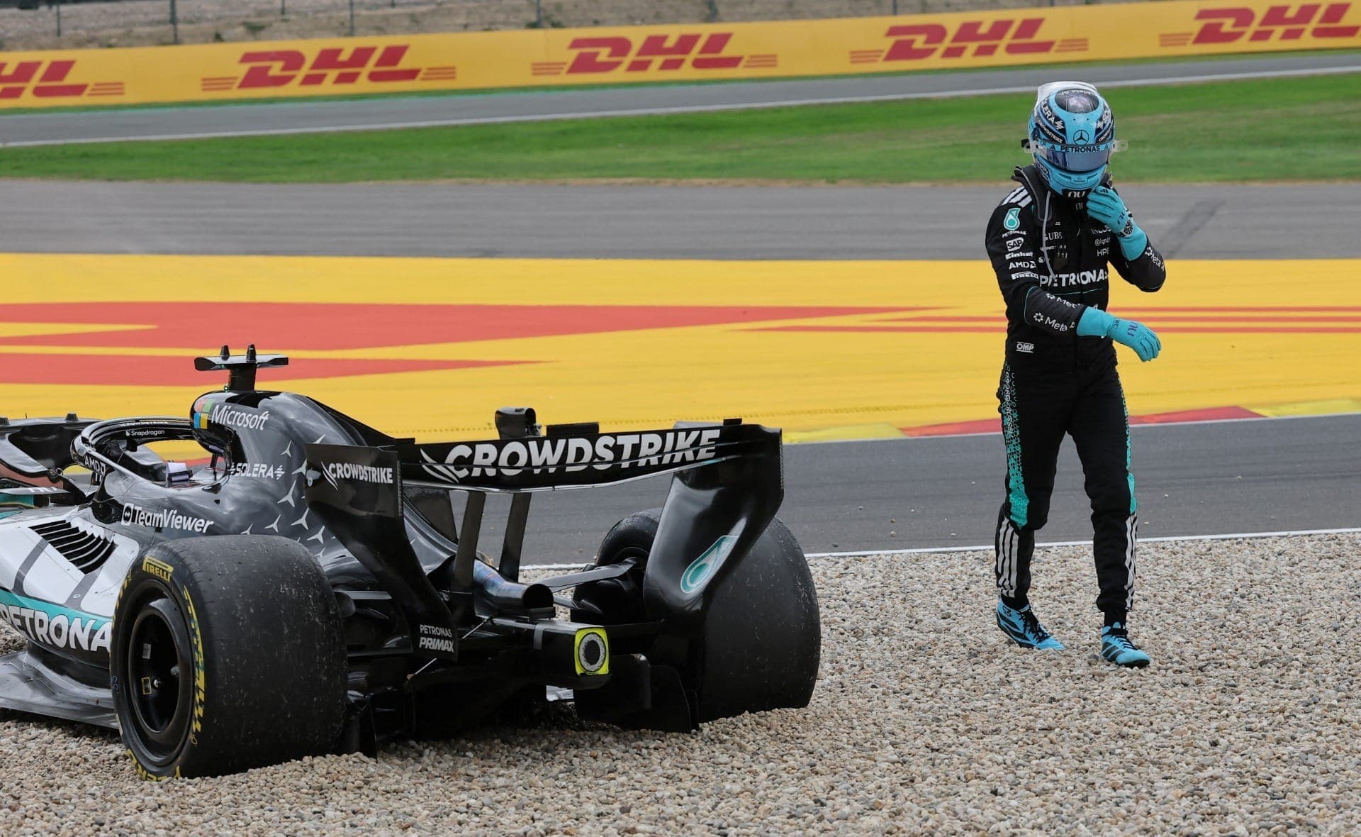 Russell abandonou o GP da Bélgica na 1ª volta