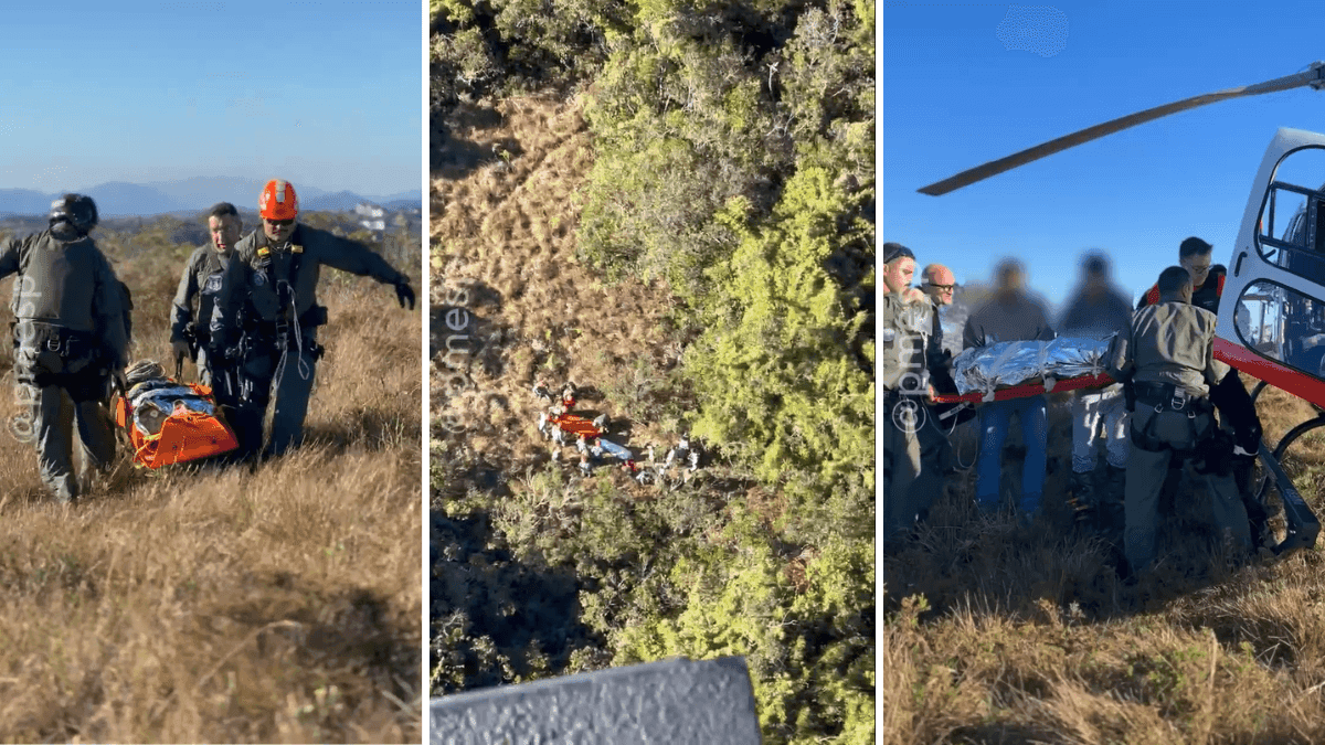 Águia da PM resgata motociclista ferido em área de mata em Campos do Jordão