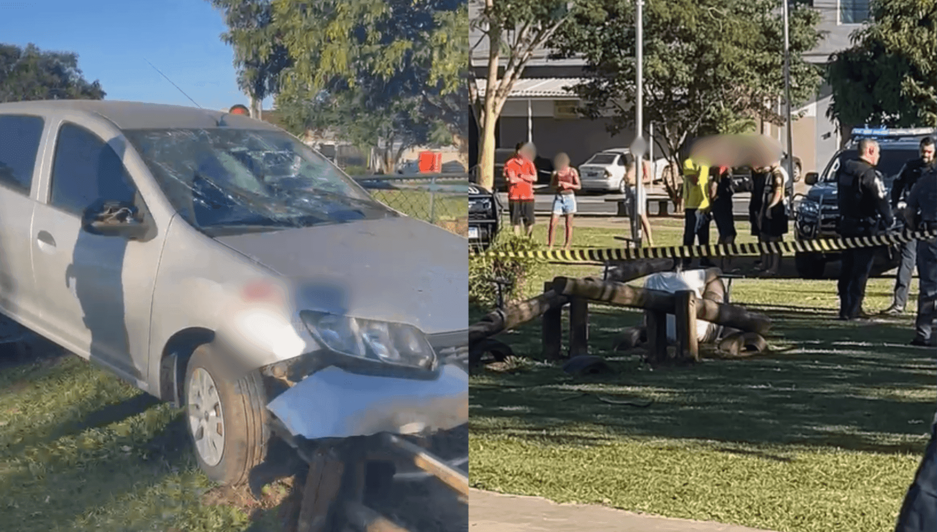 Carro do suspeito teve que ser retirado com um guincho