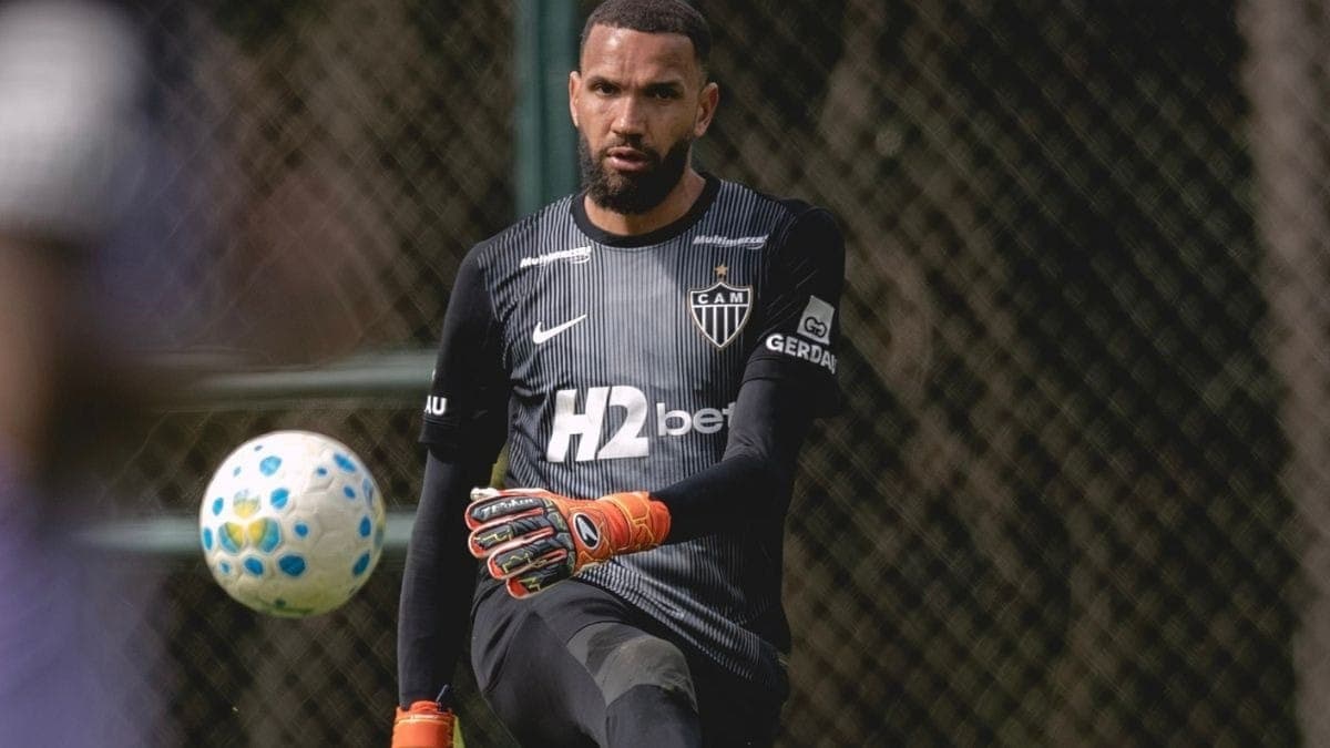 O goleiro Everson no treino do Atlético-MG