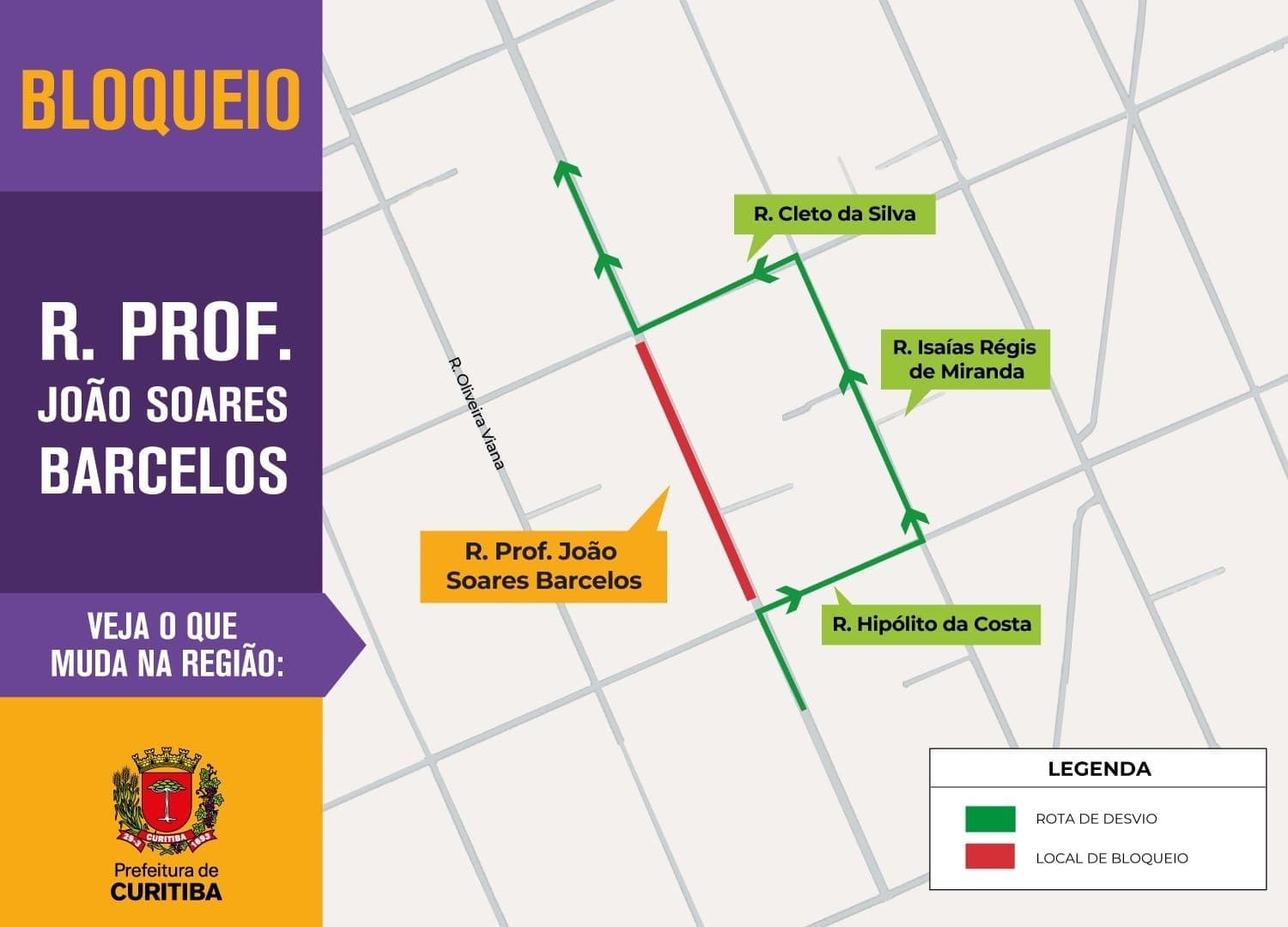 Rotas em verde são opções para desvio