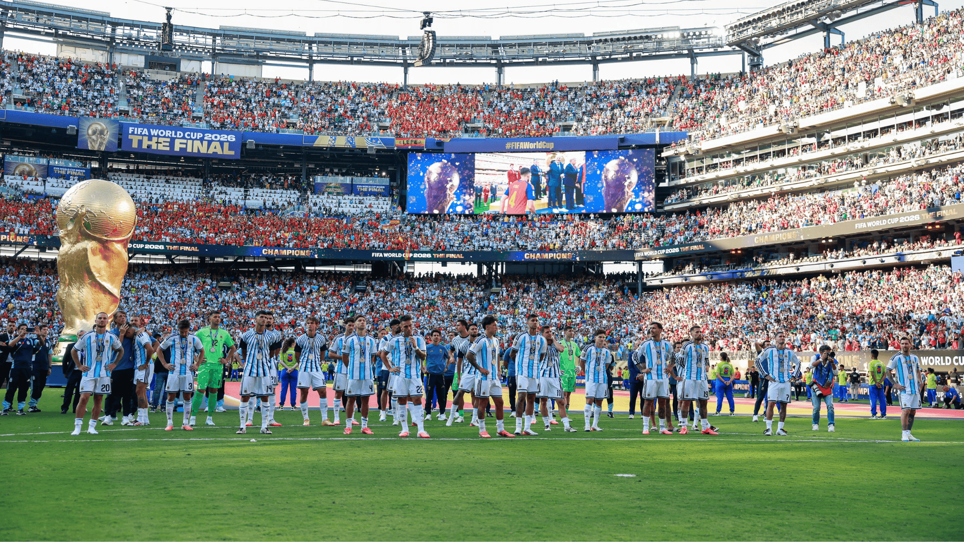 Jogadores da Argentina após o vice na Copa do Mundo 2026