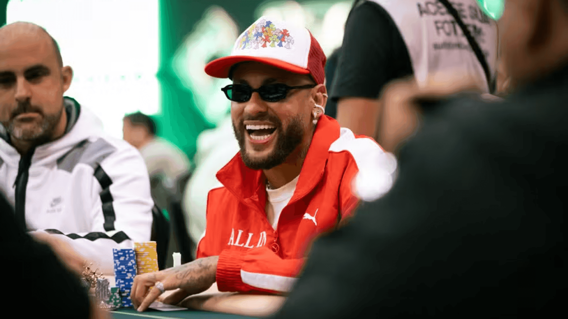 Neymar em torneio de pôquer em São Paulo