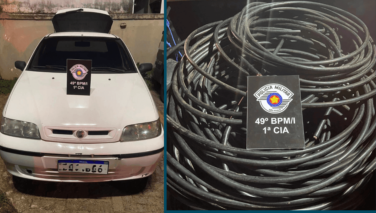 Os veículos utilizados no crime foram apreendidos e o material furtado foi encontrado
