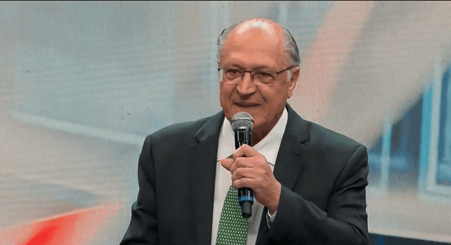 O vice-presidente Geraldo Alckmin em evento de inauguração de novos estúdios da BandNews TV