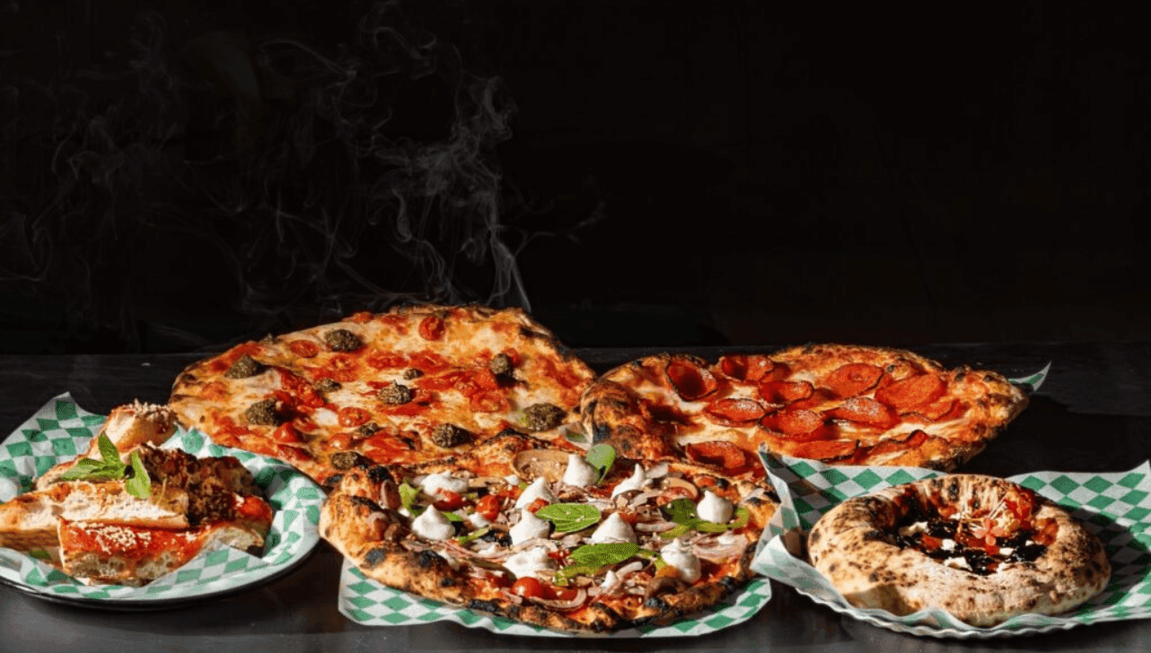 Pizzas também integram o menu do evento