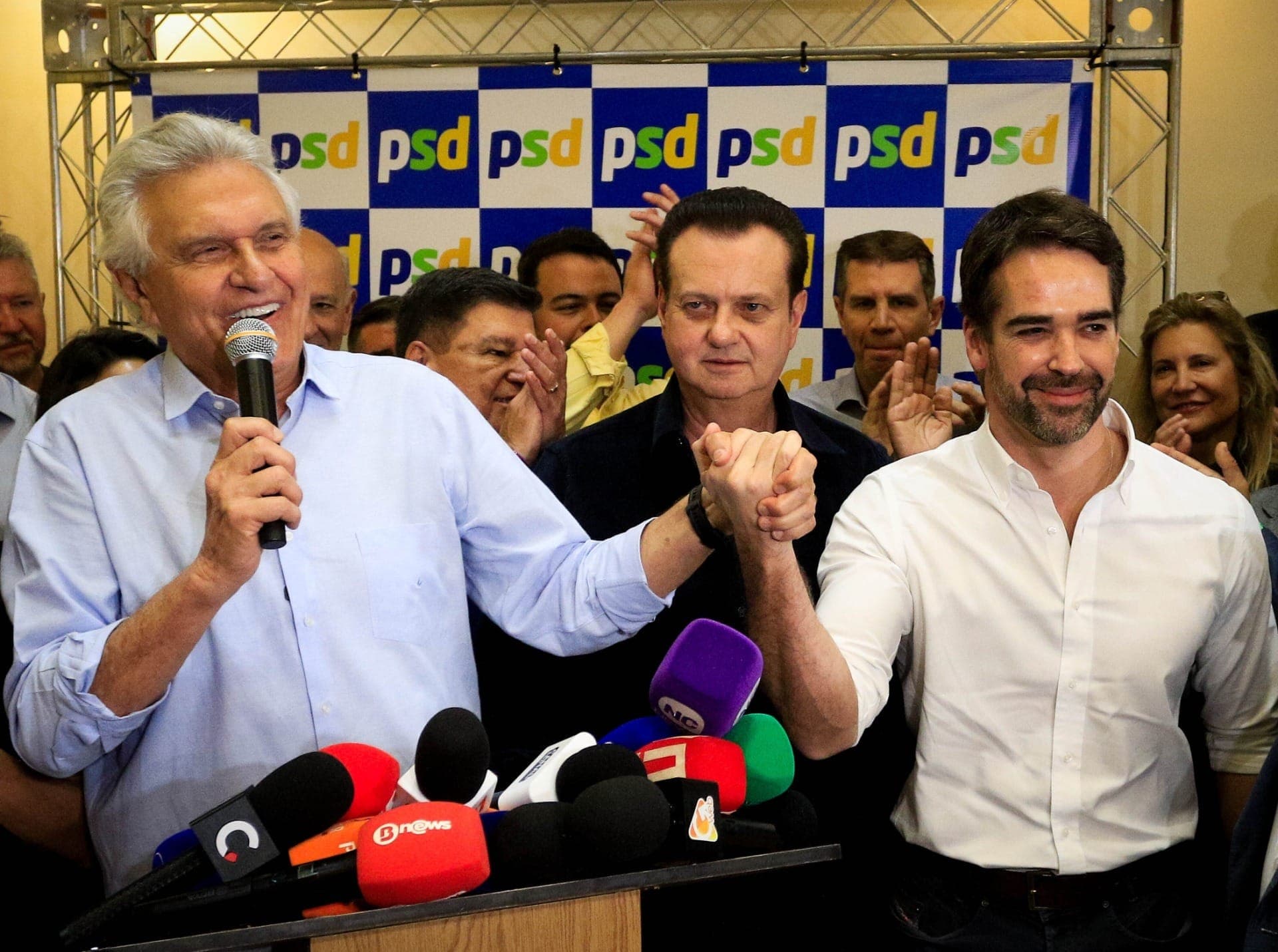 Kassab é oficializado candidato à Presidência pelo PSD, com Kassab (ao centro) como vice