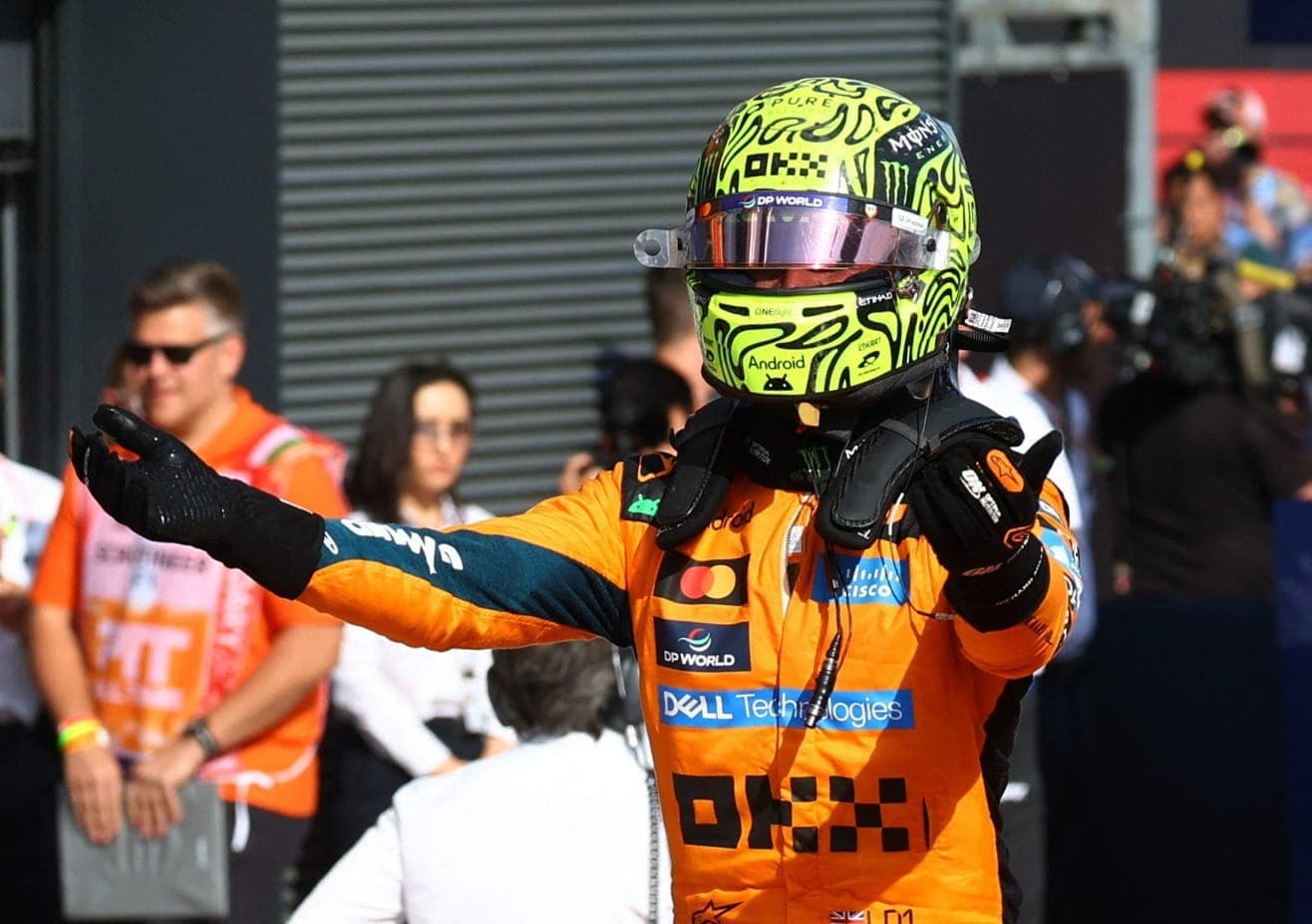 Lando Norris celebra vitória no GP da Hungria