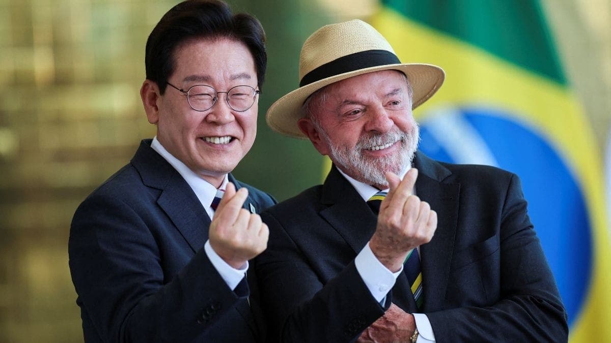 Lula ao lado de Lee Jae Myung, presidente da Coreia do Sul