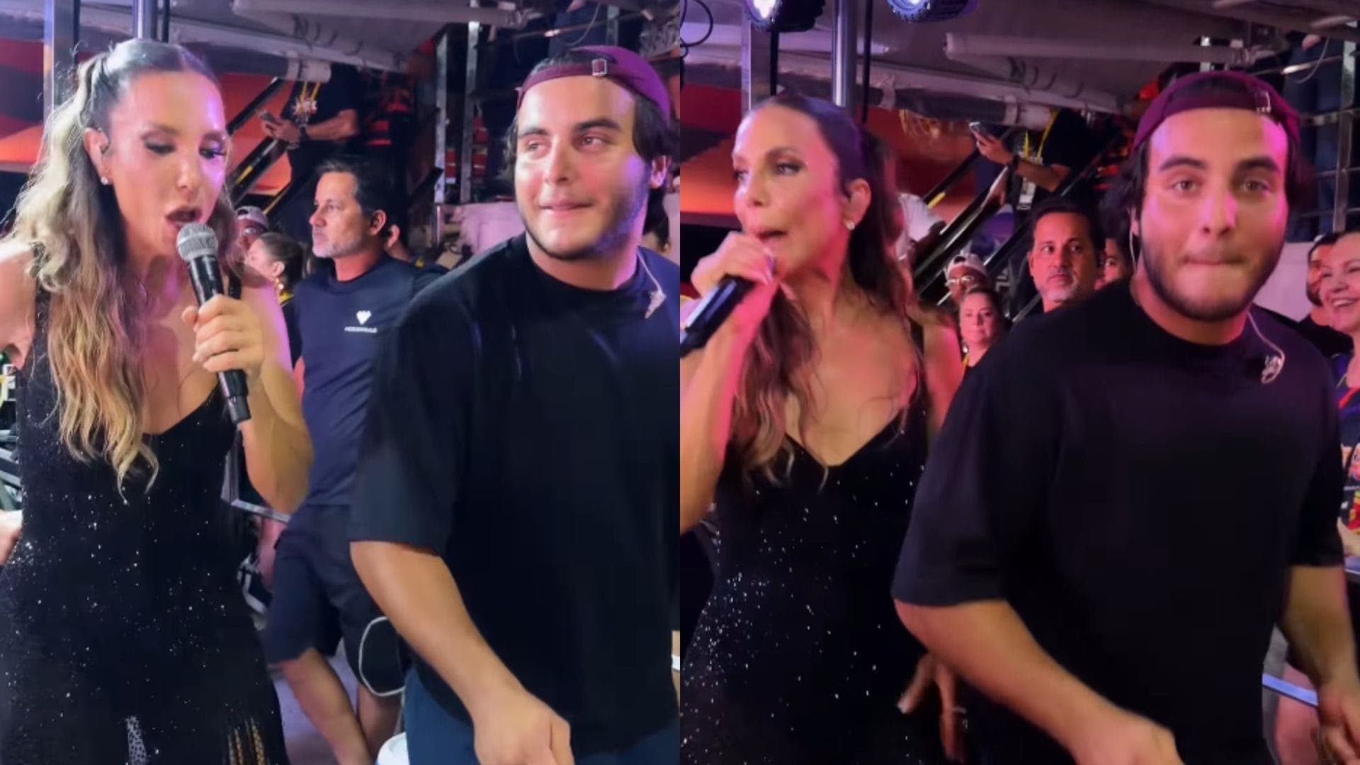Marcelo Sangalo tocou percussão ao lado da mãe, Ivete