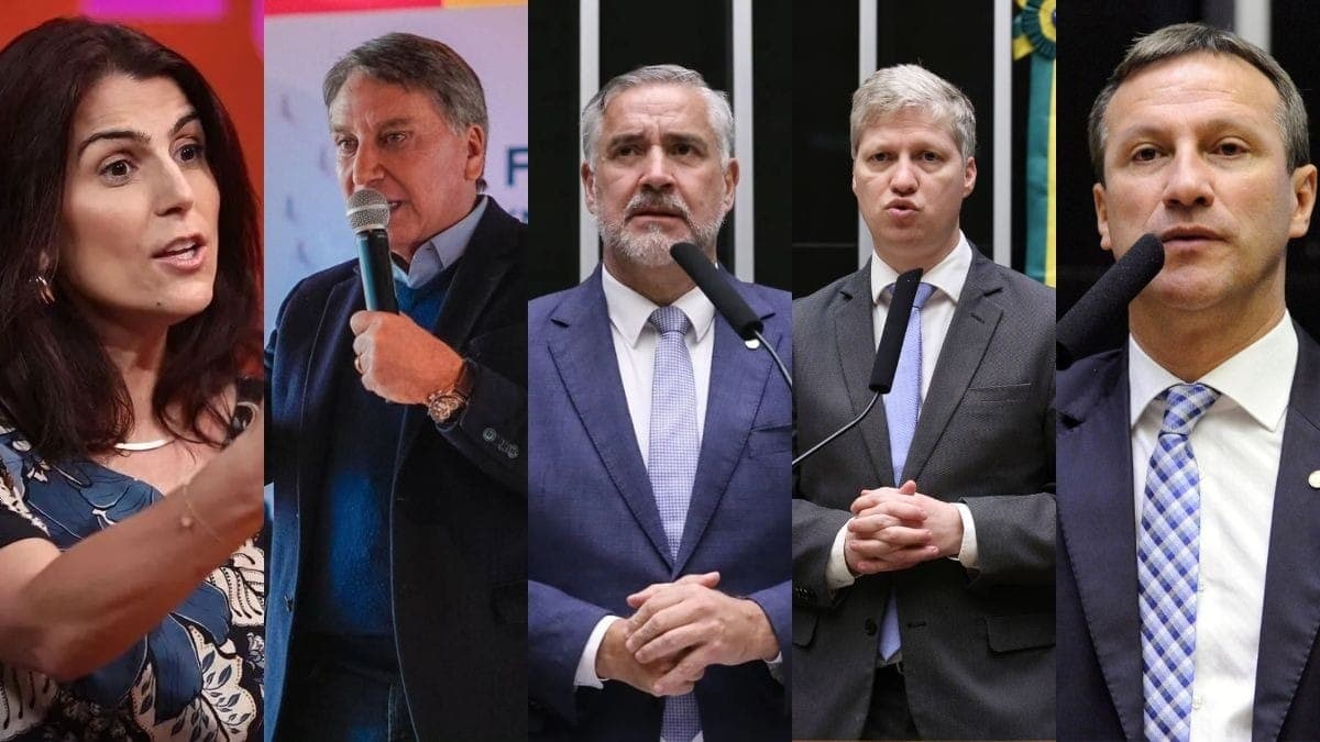 Manuela D'Ávila, Germano Rigotto, Paulo Pimenta, Marcel Van Hattem e Ubiratan Sanderson