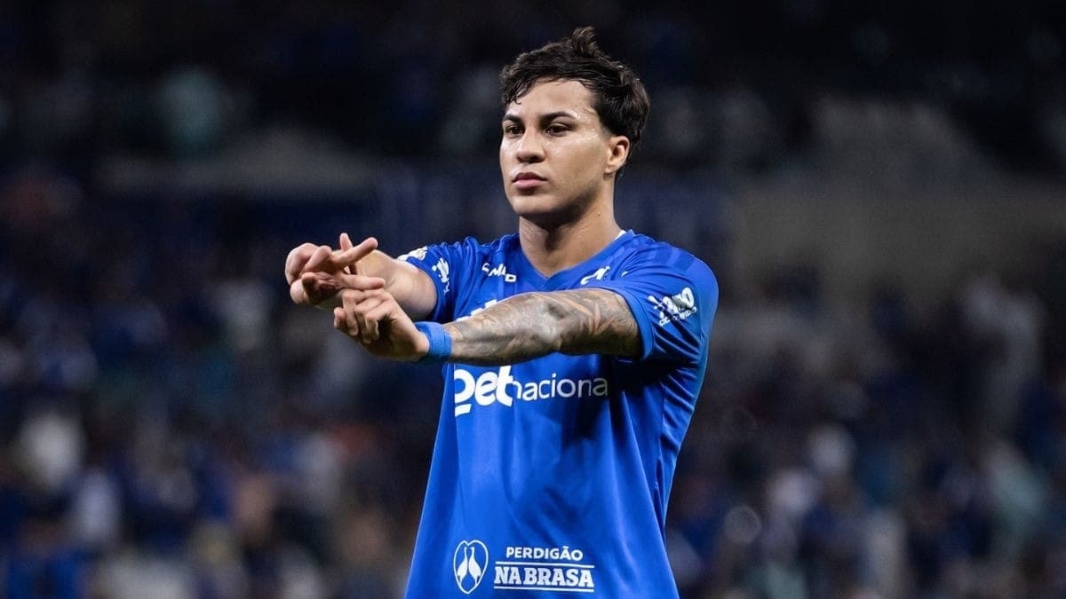 Kaio Jorge comemora gol do Cruzeiro contra a Chapecoense