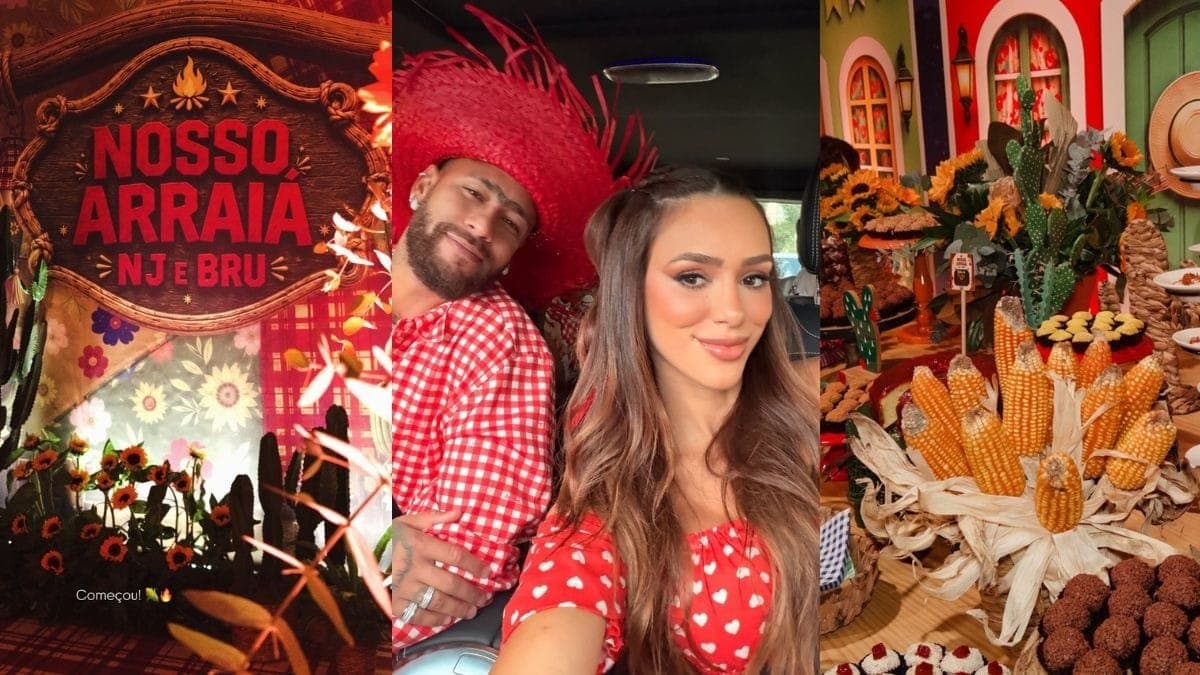 Neymar e Bruna Biancardi realizam arraiá fora de época no Guarujá