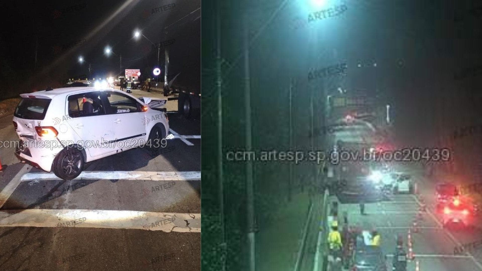 Caminhão perde o freio e provoca engavetamento na Tamoios em Paraibuna