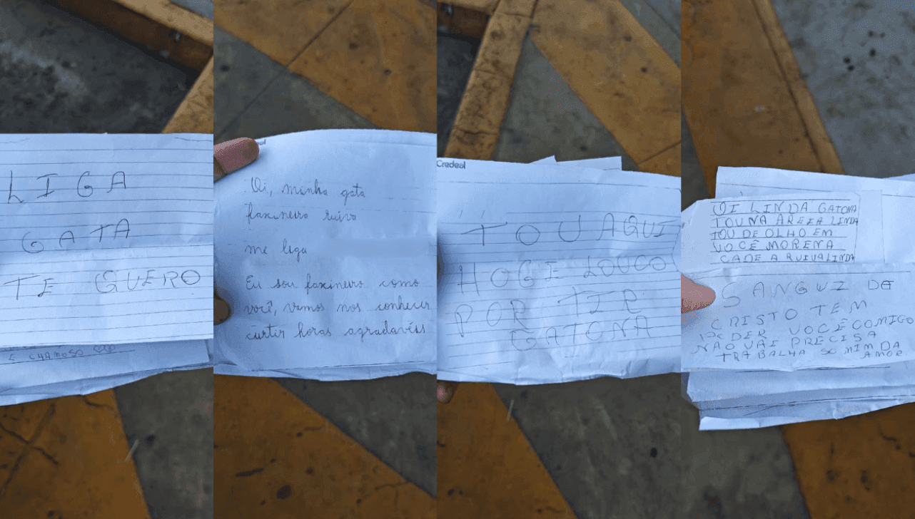 Bilhetes que eram encaminhados para vítima