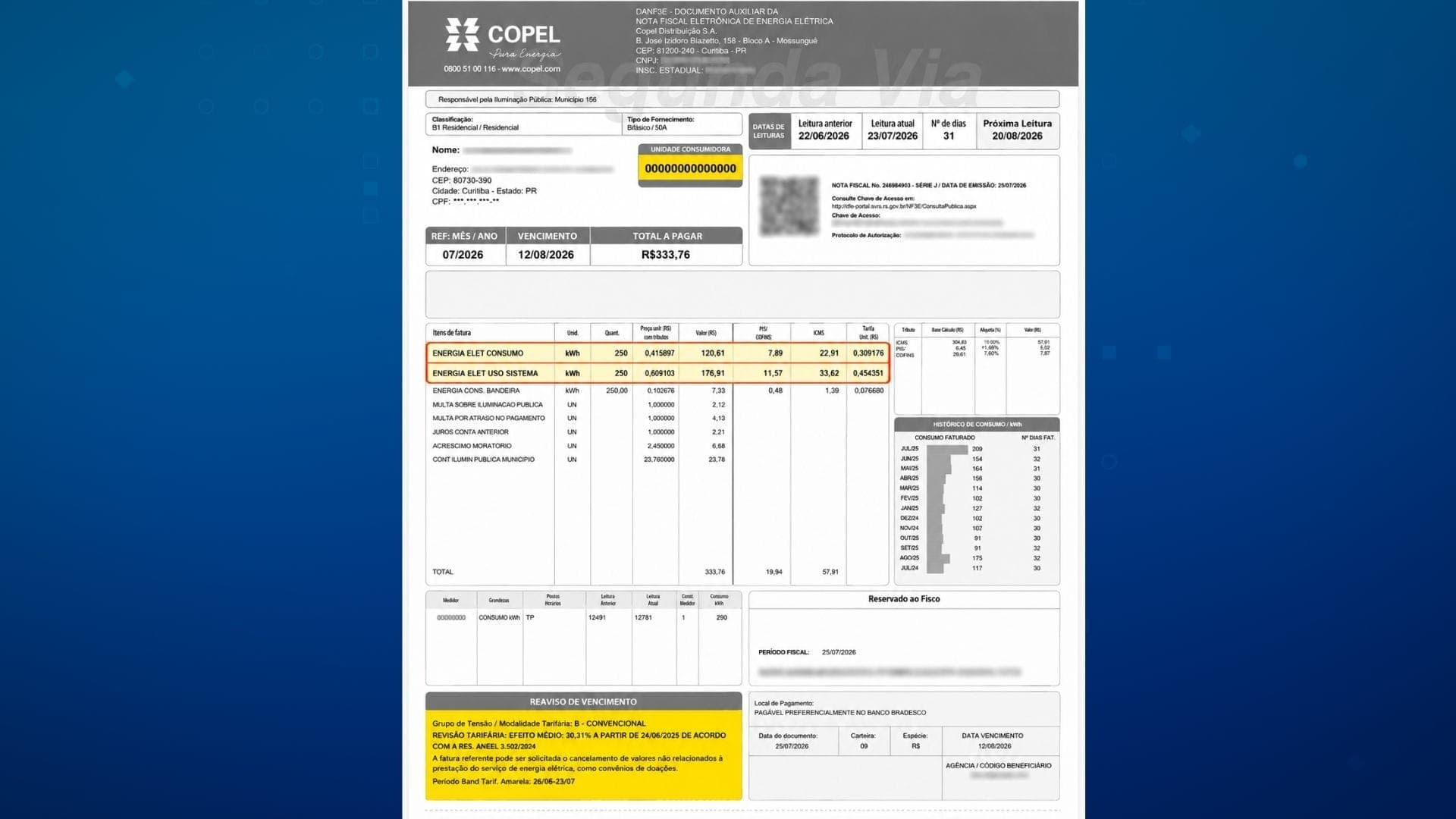Entenda a tarifa de energia da Copel