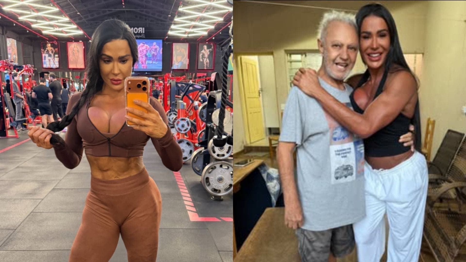 Gracyanne com o pai, Elias