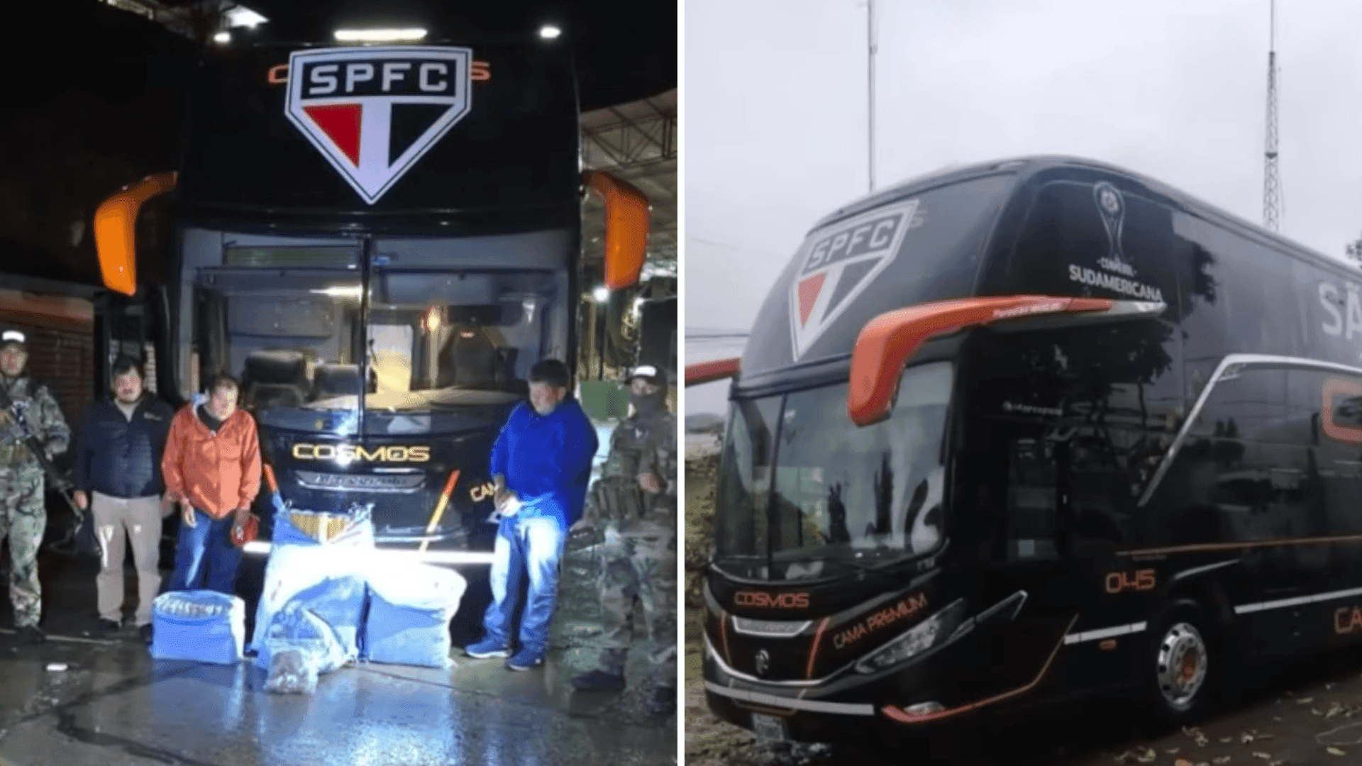 Ônibus do São Paulo é apreendido com 86,5 kg de maconha