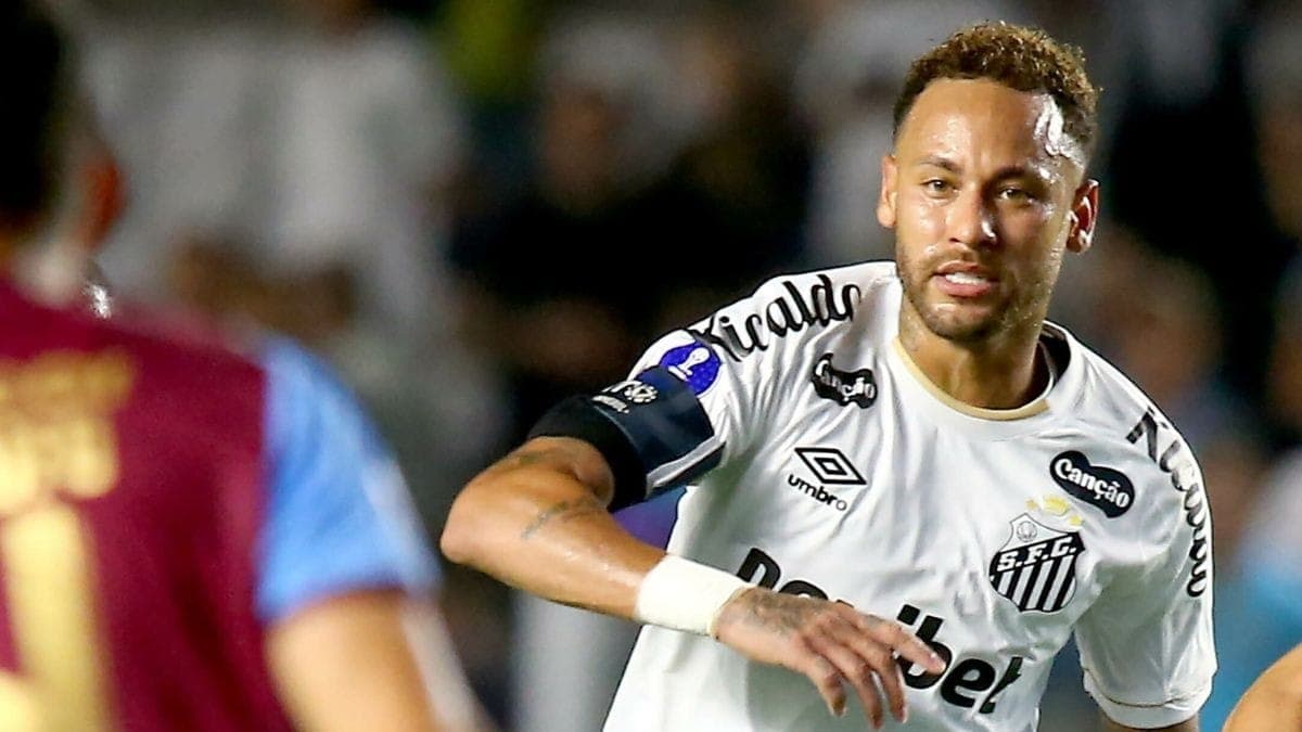 Neymar, no jogo entre Santos e Macará