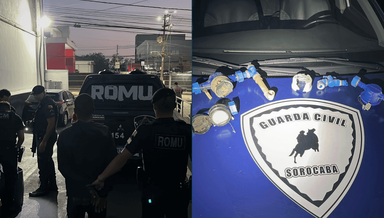 Suspeito foi preso com três hidrômetros furtados