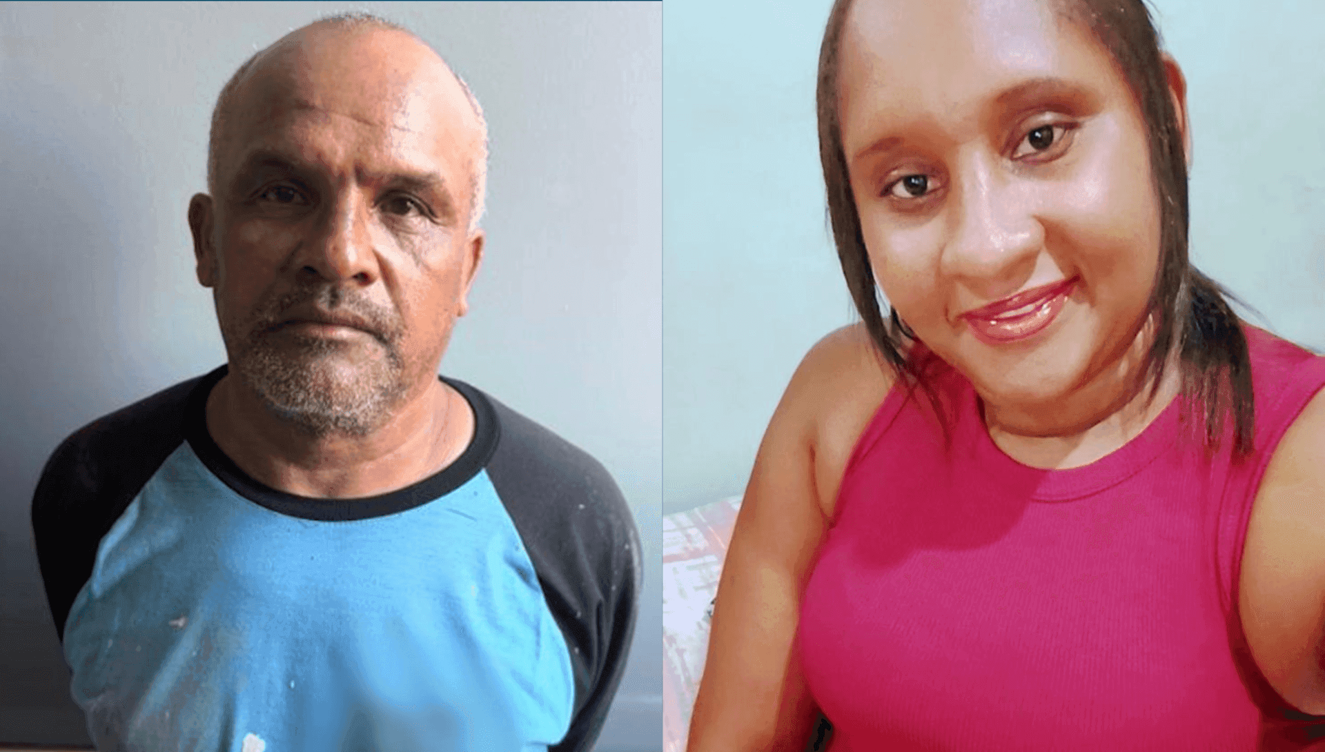 Antônio, de 54 anos, preso em Goiás por suspeita de feminicídio (à esquerda), e Elinalva Mendes Teixeira Pacheco, de 35 anos, vítima do crime em Campinas (à direita)