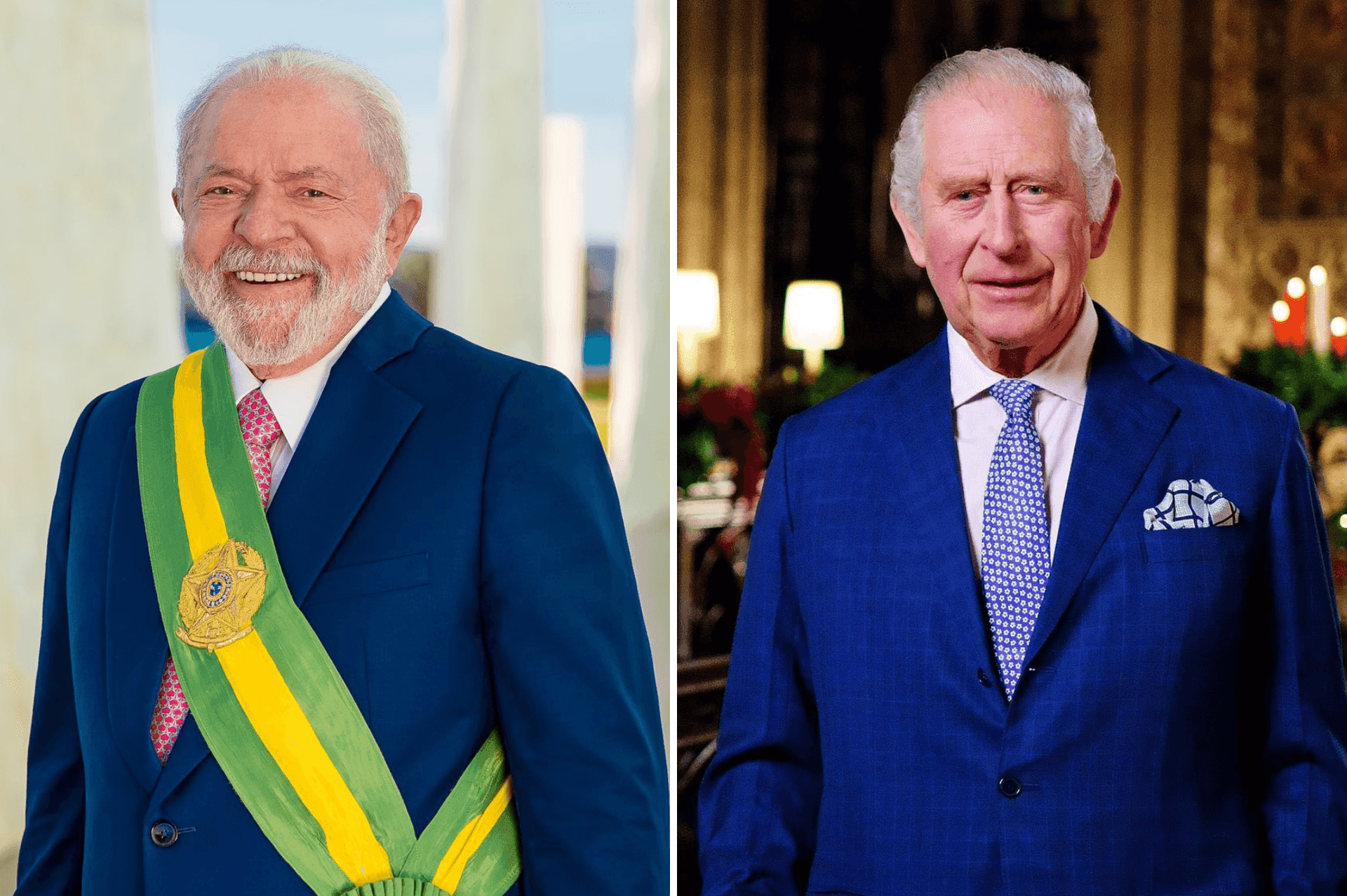 Presidente Luiz Inácio Lula da Silva e rei Charles III do Reino Unido