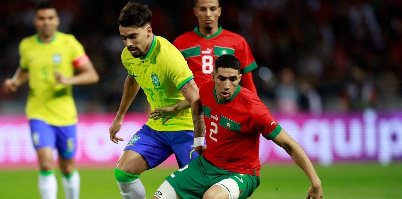 Lucas Paquetá durante Brasil x Marrocos