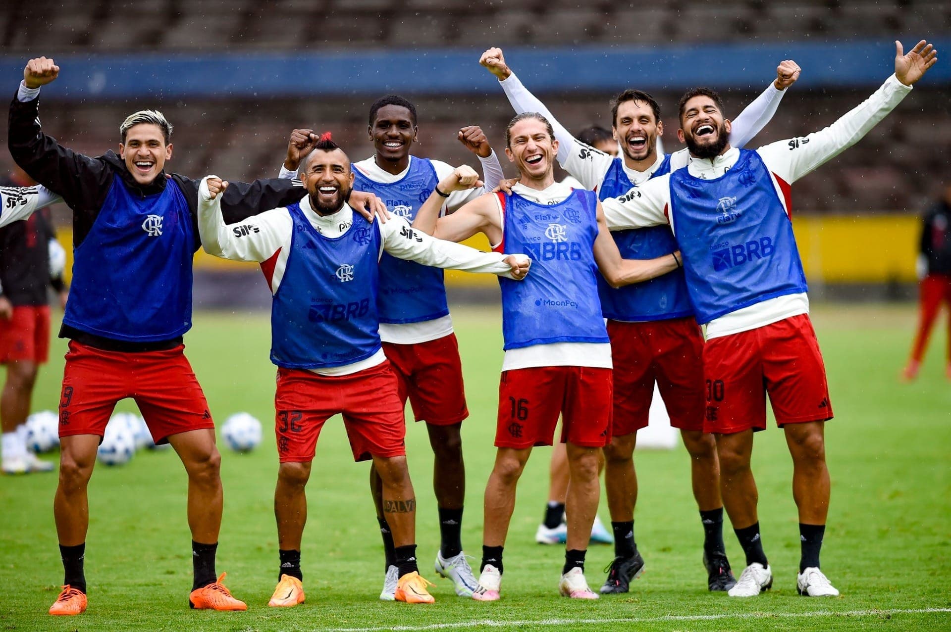 Jogadores do Flamengo se preparam para a estreia na Libertadores