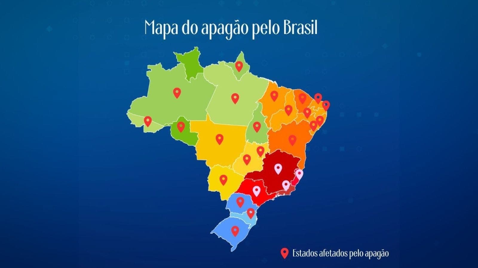 Estados afetados pelo apagão no Brasil