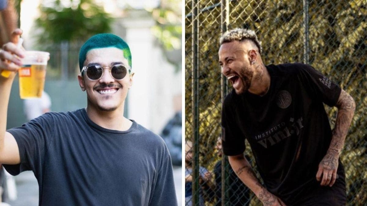 O influenciador Chico Moedas e o jogador Neymar, que supostamente traíram suas namoradas