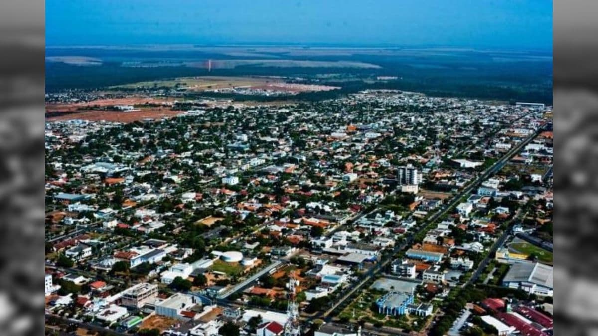 Vista aérea de Sorriso (MT), a capital nacional do agronegócio