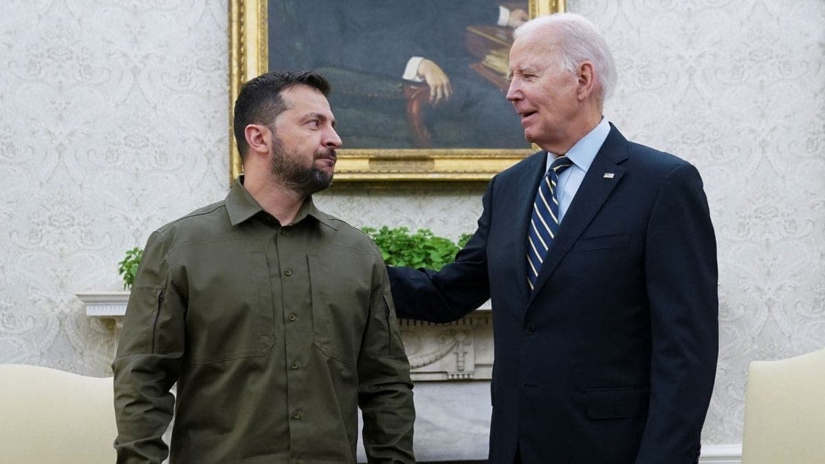 Volodymyr Zelensky e Joe Biden na Casa Branca