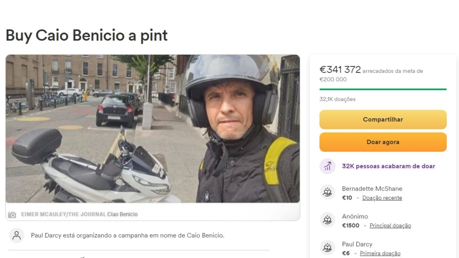 Vaquinha para Caio Benício ultrapassa o R$ 1,8 milhão