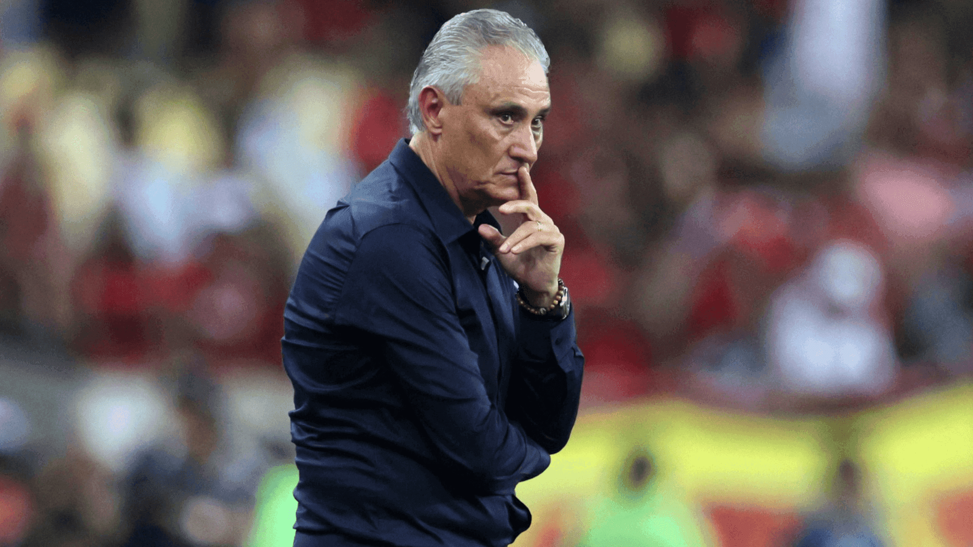 Tite, técnico do Flamengo, em derrota por 3 a 0 diante do Atlético-MG
