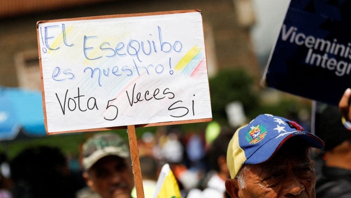 Manfestação na venezuela a favor da anexação de Essequibo